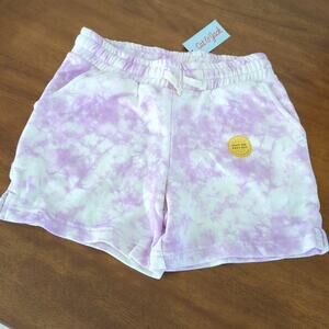 Cat & Jack Girl pull-on Shorts Drawstring Purple Tie-dye Size L NWT